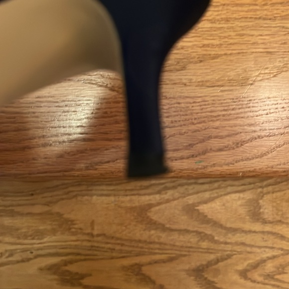 Navy satin shoe with decorative crystal buckle - Picture 3 of 4